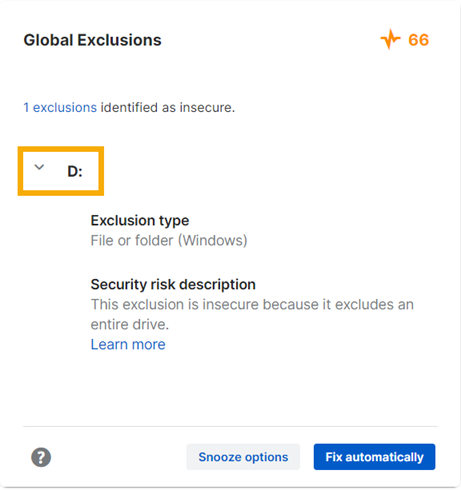 Global exclusion details