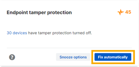 Turn on tamper protection automatically.