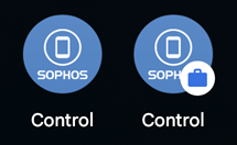 Die Symbole der privaten und geschäftlichen Versionen von Sophos Mobile Control.