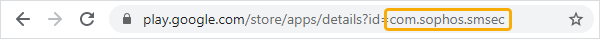 Android アプリの識別子は、Google Play の URL の一部です。