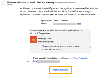 Screenshot of email invitation.