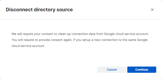 Verbindung mit der Verzeichnisquelle von Google Directory trennen