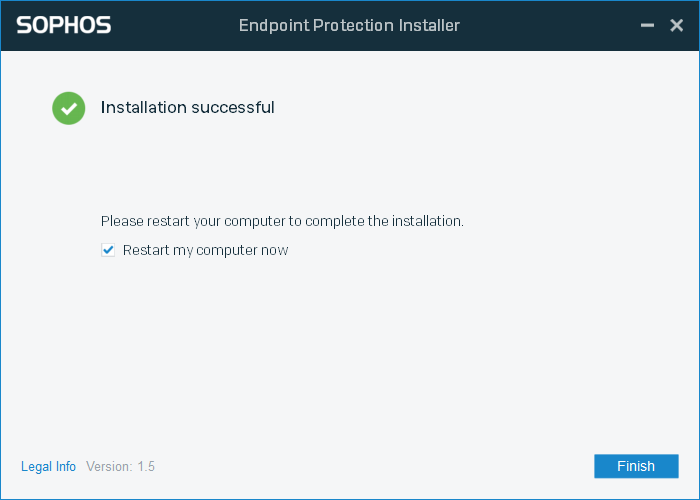 Screenshot of 'Installation successful' page