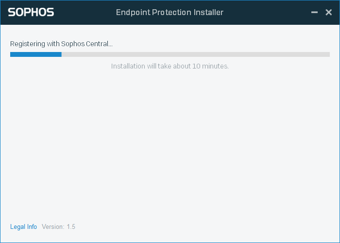 Screenshot of installer progress bar