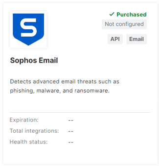 Sophos Email tile