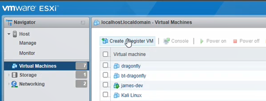Create/Register VM tab.