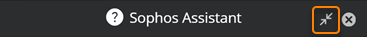 Sophos Assistant 제목 표시줄의 화살표 아이콘.