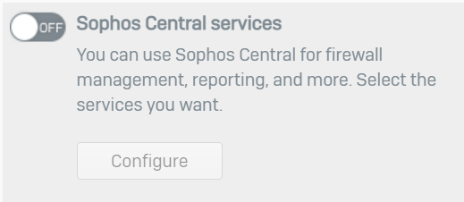 Ative os serviços do Sophos Central.