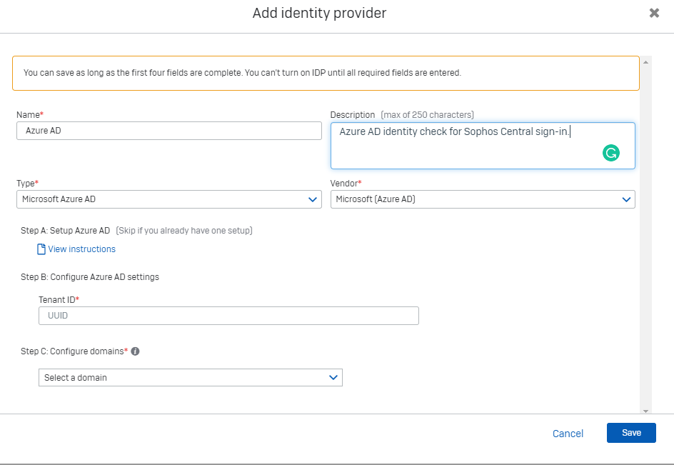 將 Microsoft Entra ID (Azure AD) 設定為身分識別提供者。