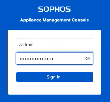 Appliance Manager sign-in screen.
