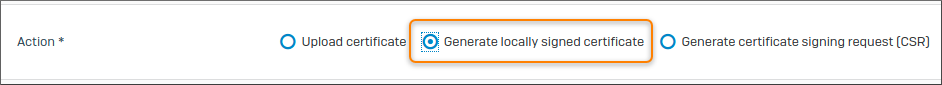 Select to generate a locally-signed certificate