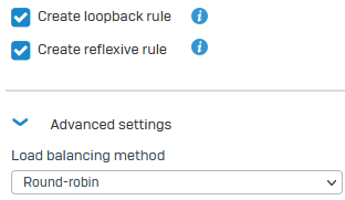 Loopback and reflexive rules, load-balancing