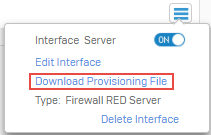 Download RED provisioning file