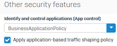 Application filter policy rule