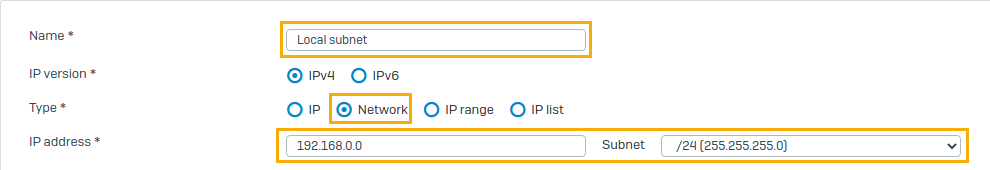 IP host for local subnet