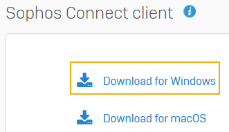Windows installer for the Sophos Connect client