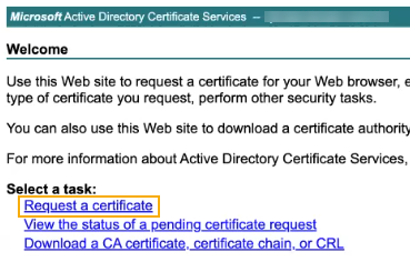 Request a certificate