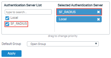 RADIUS server as primary authentication server