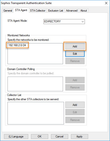 Select EDIRECTORY as the STA Agent mode