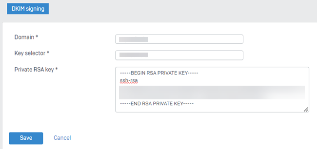 Shows an example of the RSA key
