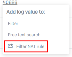 Filter a NAT rule.