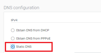 Configure static DNS servers.