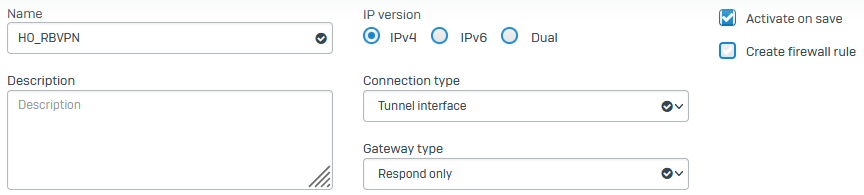 Route-based VPN settings