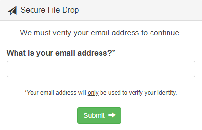 Cuadro de diálogo Verificar dirección de correo electrónico